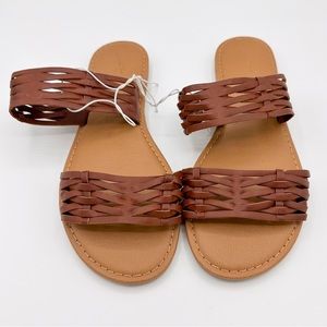 Universal Thread Brown Braided Slip On Sandals